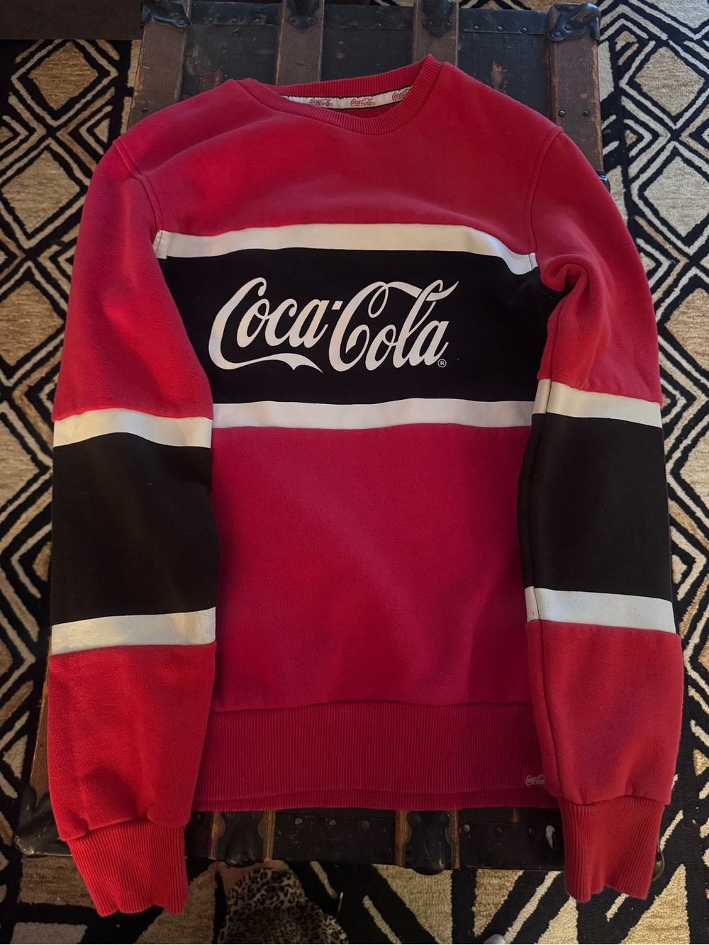 Vintage Coca Cola Red, Black & White Crewneck Sweatshirt